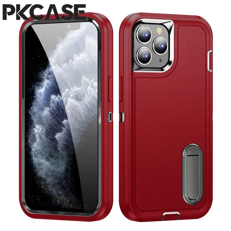 Color: green, Material: Microfiber - PKCASE Shockproof Case For iPhone 13 Mini 12 11 Pro Max 6 7 8 Plus Bracket Protective Cover For iPhone X XS XR SE 2020 2022