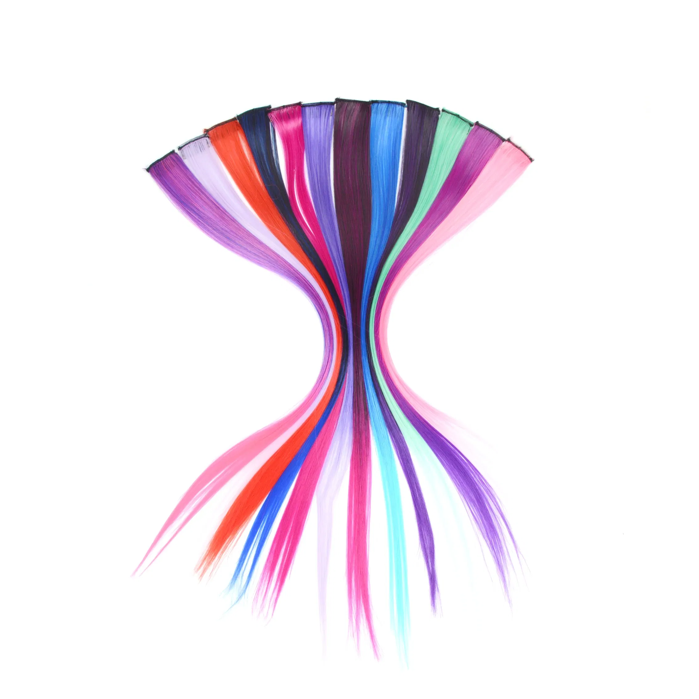 Color: P18/22, Stretched Length: 22inches - Synthetic Clip-in Hair Extensions 22" Long Colorful Straight Hair Pieces Synthetic Hairpieces for Daily Festival Party