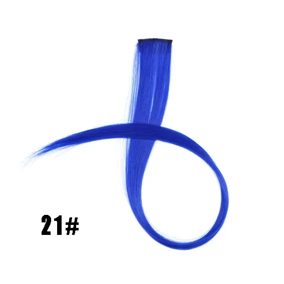 Color: P18/22, Stretched Length: 22inches - Synthetic Clip-in Hair Extensions 22" Long Colorful Straight Hair Pieces Synthetic Hairpieces for Daily Festival Party