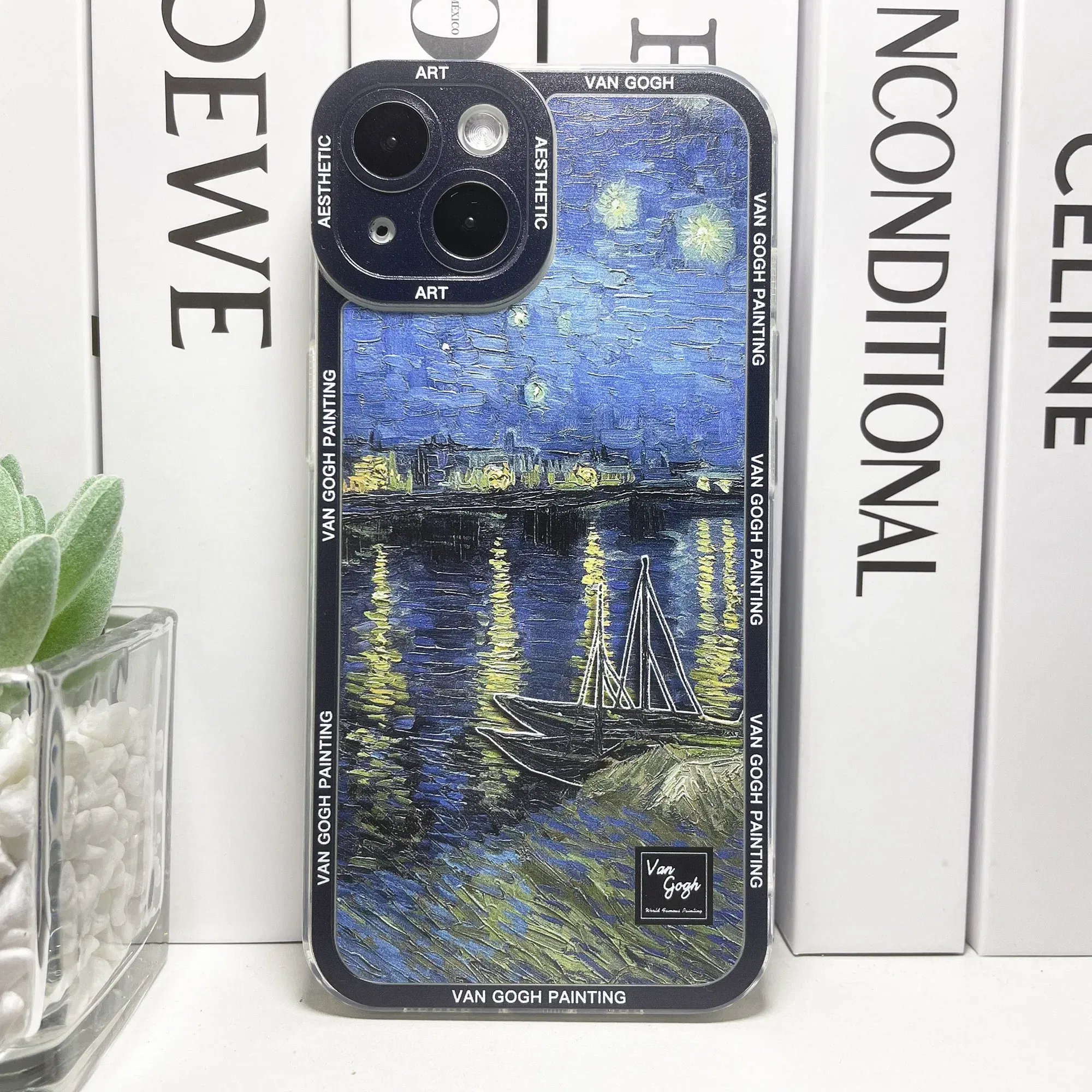 Color: SKY BLUE, Material: Artificial Leather - Van Gogh Art Aesthetic Phone Case For iPhone 16 15 14 13 12 11 Pro Max Mini XS X XR SE 8 7 Plus Sunflowers The Starry Night