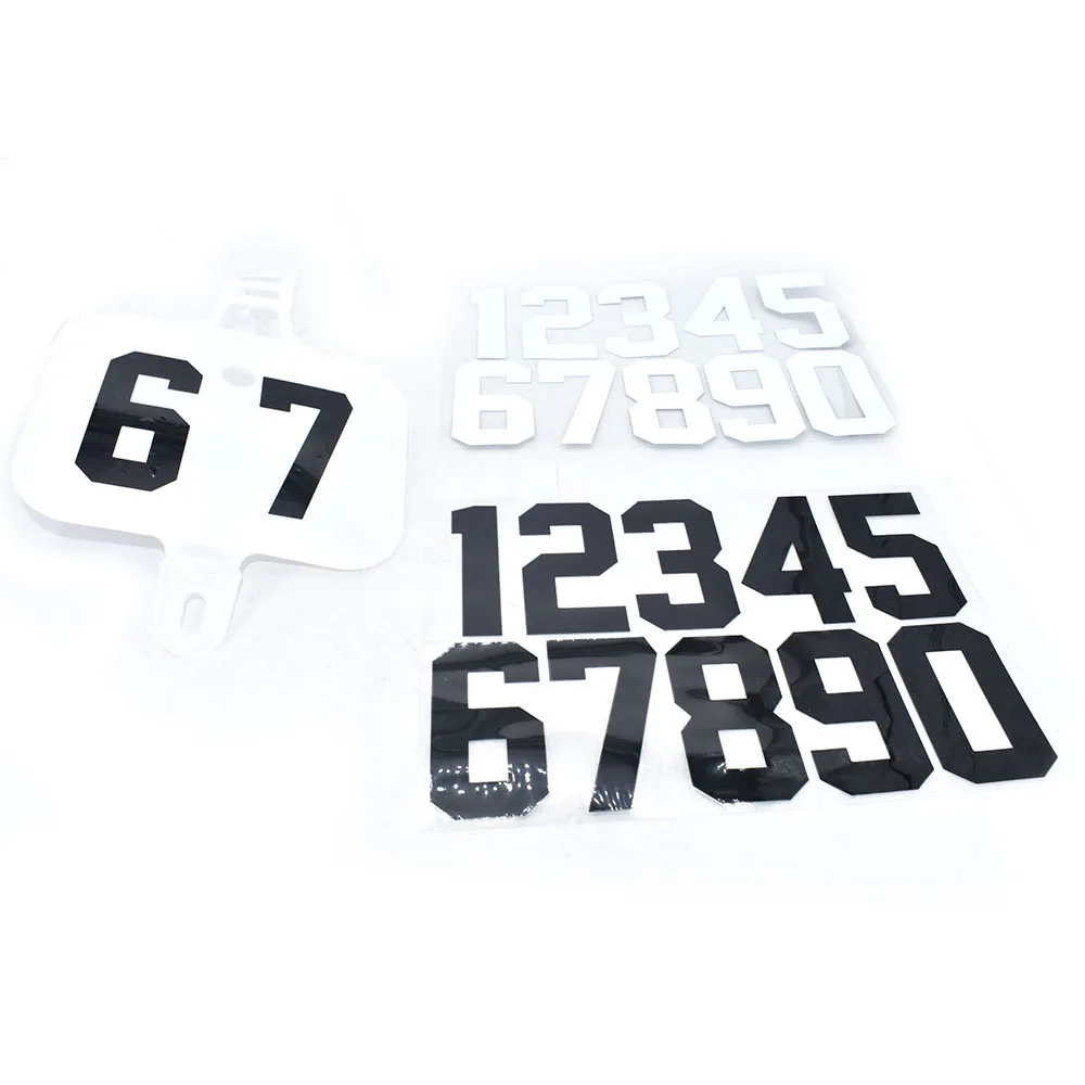 Color: Silver - Number Stickers Graphics Decals Emblems Fit For CRF 50 70 110 125 250cc Kayo BSE Dirt Pit Bike Plastic Cover Number Plate Of