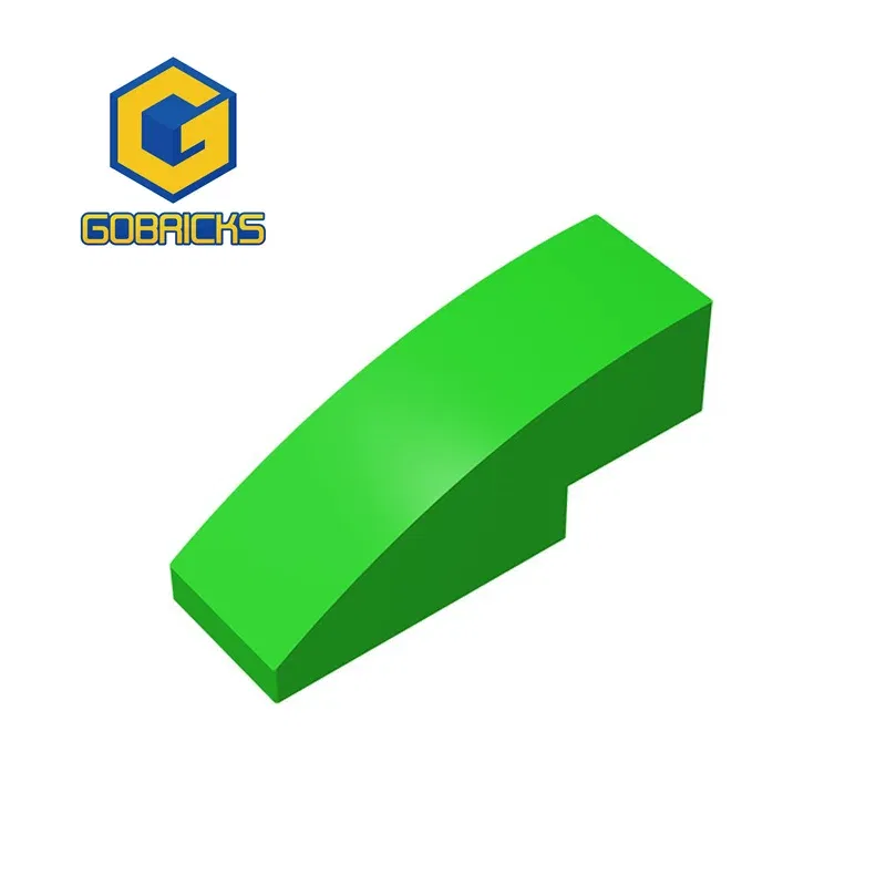Color: Gold - Gobricks 10PCS Assembles 50950 3x1 curved oblique brick Building Blocks Bricks Bulk Model City Classic Toy Boys Girls Kids Gift