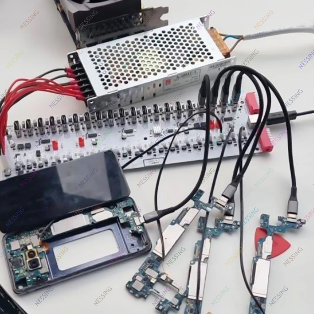 Color: black - Mobile Phone Group Control Equipment Motherboard Ethernet OTG USB Connection Independent Switch Smartphone USB Farm Mainboard