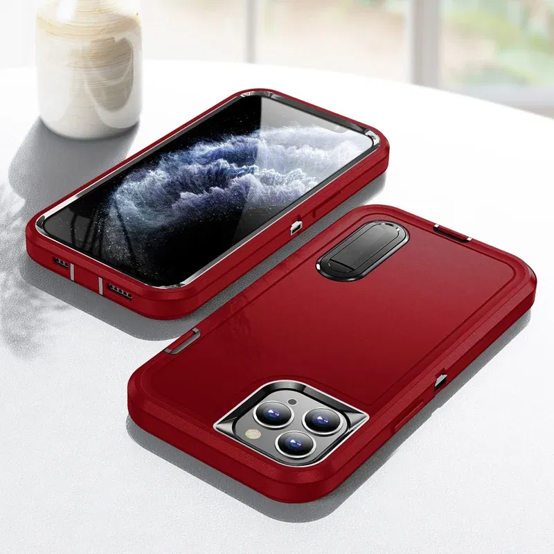 Color: Clear, Material: PC - PKCASE Shockproof Case For iPhone 13 Mini 12 11 Pro Max 6 7 8 Plus Bracket Protective Cover For iPhone X XS XR SE 2020 2022