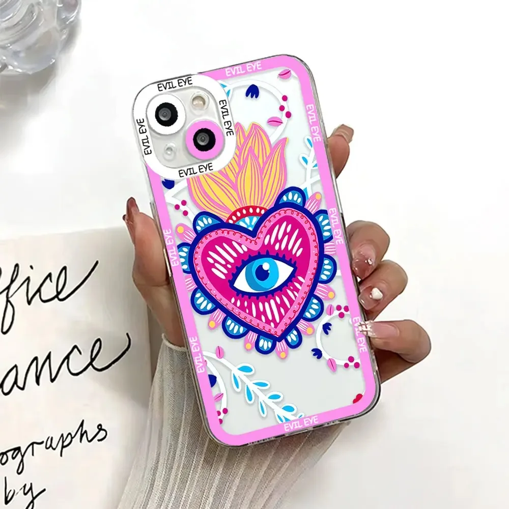 Color: black, Material: aluminum - Blue Evil Eye Phone Case For Samsung Galaxy S10 S20 S21 S22 S23 S24 FE Plus Ultra Note 20 Transparent TPU Case