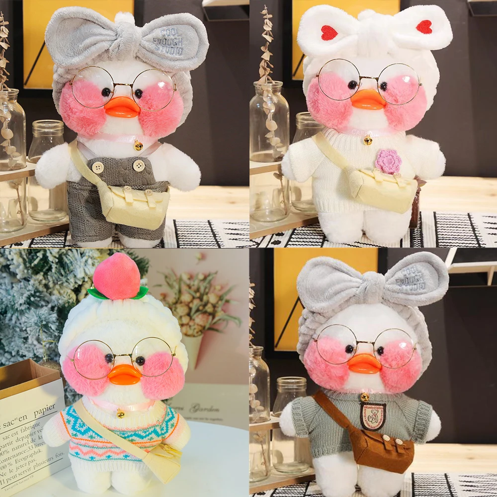 Color: camel, Height: 11cm-30cm - 30cm Kawaii Lalafanfan Duck Plush Toy Cartoon Lalafanfan Duck Doll Soft Stuffed Animal Plushie Birthday Gifts For Girl Children
