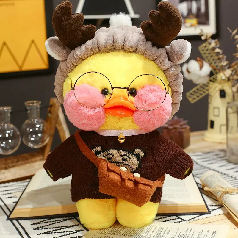 Color: camel, Height: 11cm-30cm - 30cm Kawaii Lalafanfan Duck Plush Toy Cartoon Lalafanfan Duck Doll Soft Stuffed Animal Plushie Birthday Gifts For Girl Children