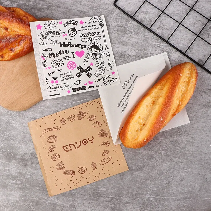 Color: MINT GREEN, Gift Box Size: Other - 50Pcs 15*14cm Kraft Paper Sandwich Paper Wrap Bags Food Packing Paper Triangle Shape Oil-Proof Doughnut Packing Bag Baking Tools