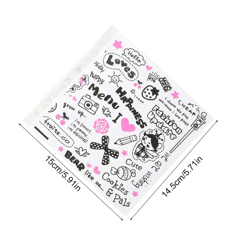 Color: MINT GREEN, Gift Box Size: Other - 50Pcs 15*14cm Kraft Paper Sandwich Paper Wrap Bags Food Packing Paper Triangle Shape Oil-Proof Doughnut Packing Bag Baking Tools