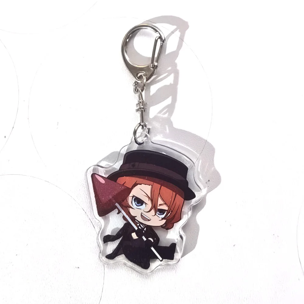 Color: Gold, Size: 6 cm - Anime Bungou Stray Dogs Arcylic Keychain Atsushi Nakajima Dazai Flower Key Chain Women Men Accessories Bag Pendant Chaveio Gifts