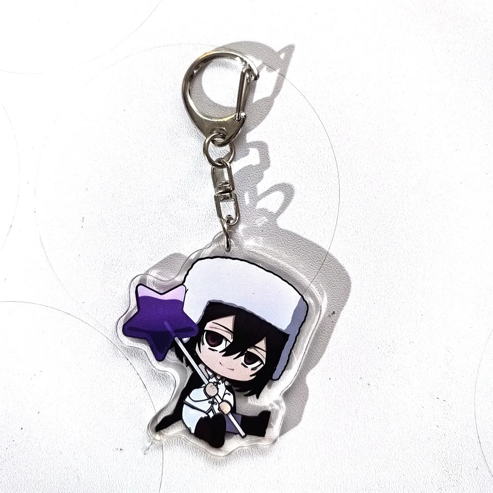 Color: Gold, Size: 6 cm - Anime Bungou Stray Dogs Arcylic Keychain Atsushi Nakajima Dazai Flower Key Chain Women Men Accessories Bag Pendant Chaveio Gifts