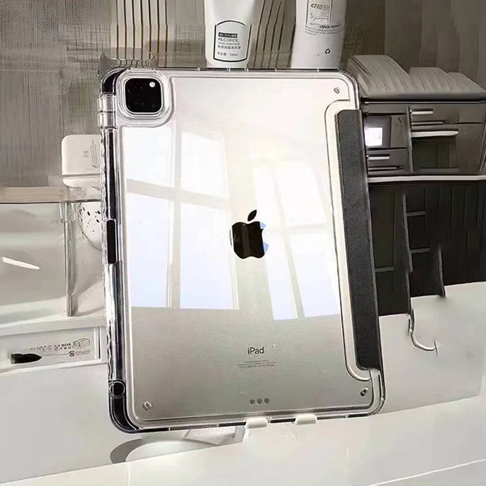 Color: GRAY, Size: iPad 10.9inch - For 2025 iPad Air 11 Case iPad 10th Generation 11th A16 9th Cover Gen iPad Pro11 4 5 10.9in 12.9 M2 M3 M4 Pencil Holder Case