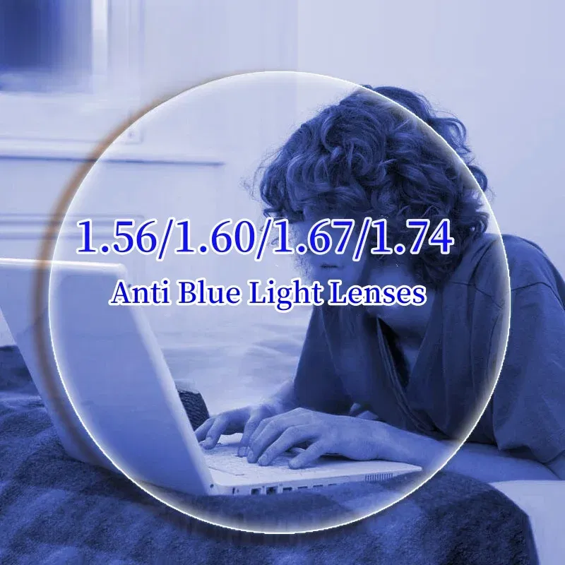 Lenses Color: Blue, Ships From: CHINA, Lens Index: 1.67 - JAEVAR Blue Light Blocking Lenses 1.56/1.61/1.67/1.74 HD Myopia Hyperopia Office Computer Optical Prescription Lenses 1 Pair