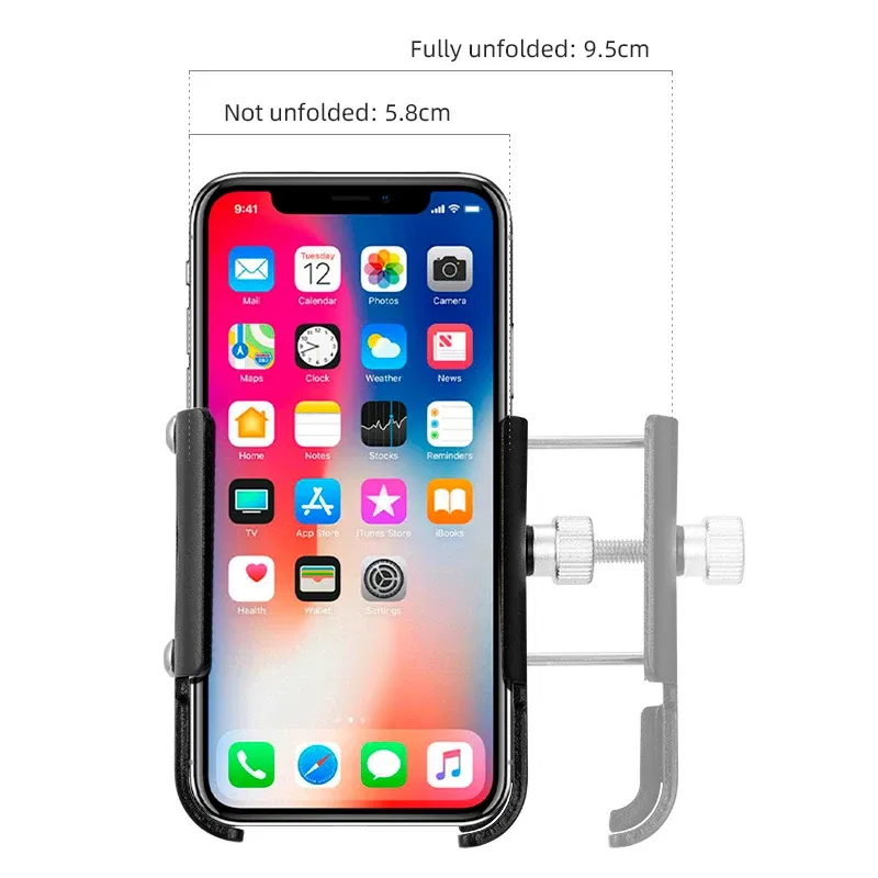 Color: WHITE - Untoom Motorcycle Scooter Phone Mount Stand Bicycle Holder Aluminum Alloy Adjustable Bike Phone Bracket Cycling Accessories