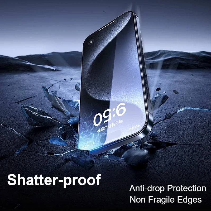 Color: Dark Grey, Material: High Definition - SmartDevil 2/3PCS Anti-fingerprint Tempered Glass Film for iPhone 15Pro Max 14Pro 13 15 Non-full Cover HD Clear Screen Protector