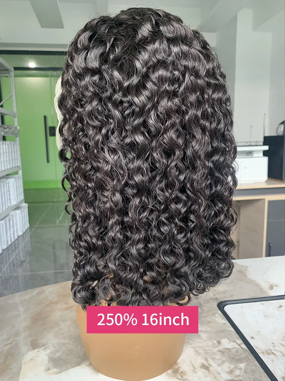 Hair Color: Natural Color, Ships From: CHINA, Stretched Length: 14inches, Density: 250% - Real 250 Density 13x4 Short Bob Wet and Wavy Human Hair Wigs Vietnam Raw Virgin Double Drawn Water Wave 13x6 Frontal Wig HD Lace