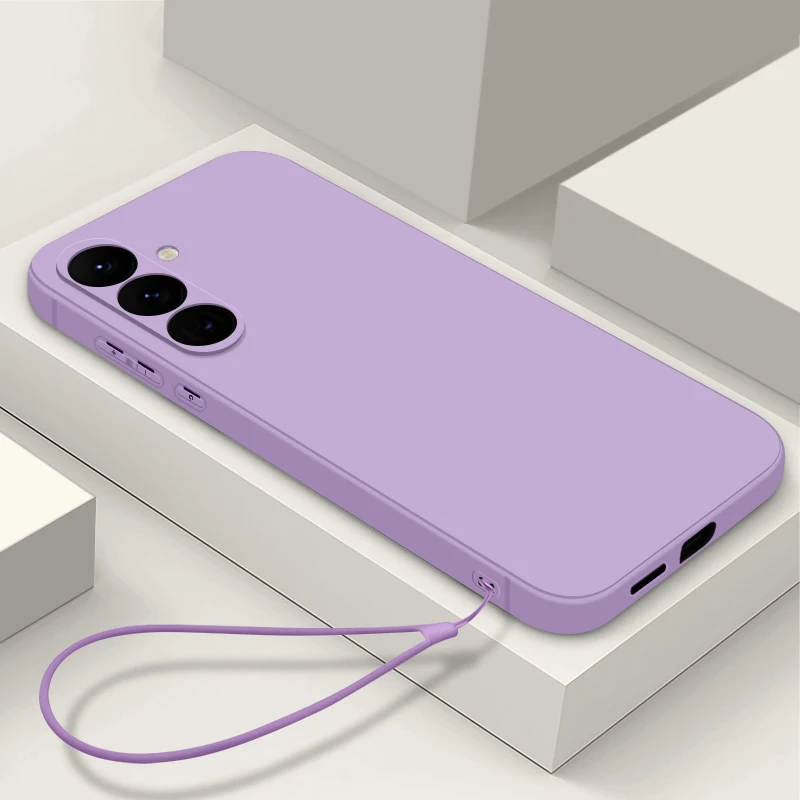 Material: CANVAS, Color: GRAY - Soft Silicone Lanyard Case For Samsung Galaxy S23 S24 S25 Ultra S23 S24 FE A56 A55 A53 A54 A35 A36 A15 A16 A25 5G Phone Cover