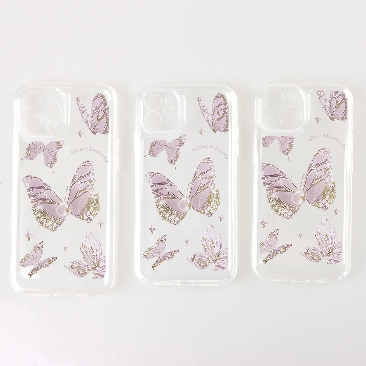 Color: Clear, Material: PU - Simple Space Transparent Anti-fall Phone Case For iPhone 15 11 14 13 12 Pro Max Plus Silicone Protect Flower Butterfly Cover