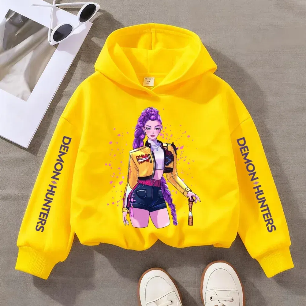 Color: Yellow, Kid Size: 164 - Kpop Witch Hunt Children's clothing, including men's and women's spring and autumn hoodies and fashionable sweatshirts