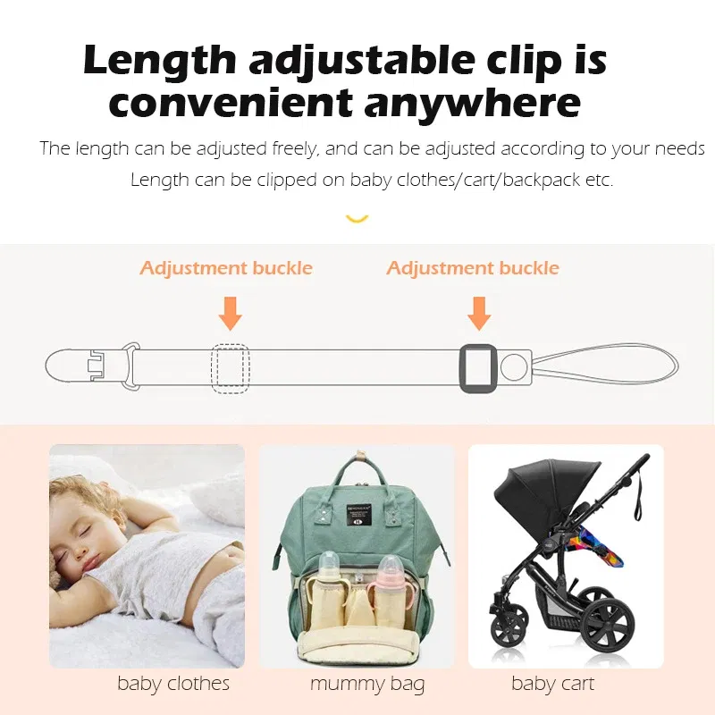Color: multi, Ships From: CHINA - 1pcs Adjust Baby Pacifier Clip Chain Ribbon Dummy Holder Chupetas Soother Pacifier Clips Strap Nipple Holder for Infant Feeding