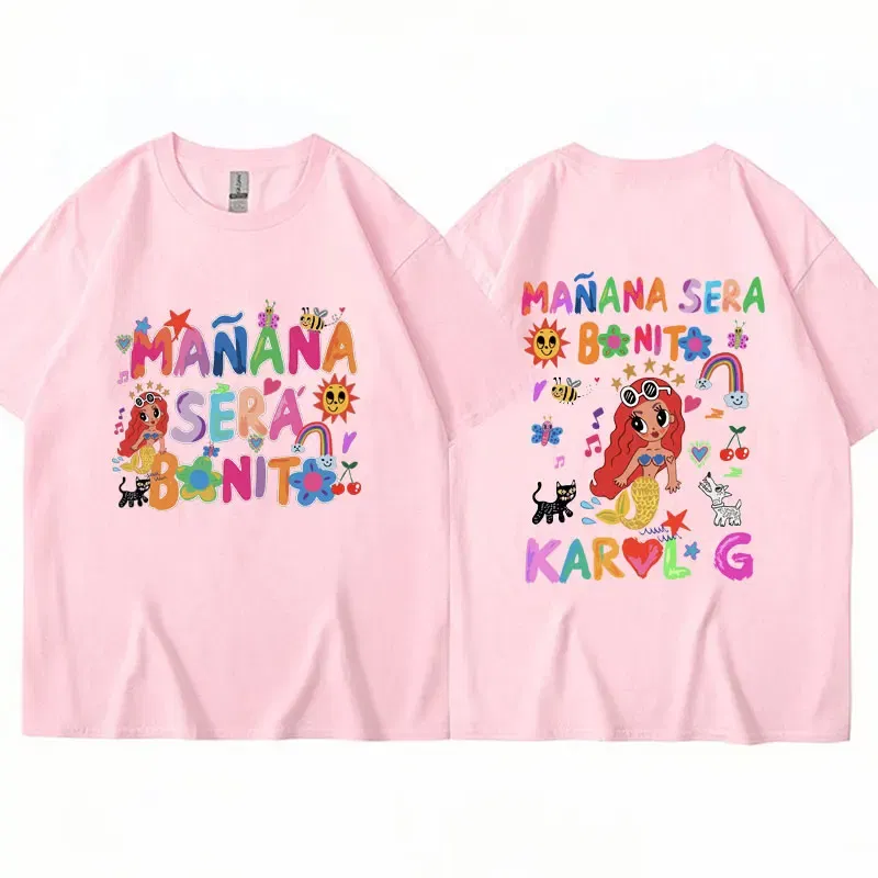 Color: Blue, Size: XL - Limted Karol G Manana Sera Bonito T Shirts Fashion Harajuku Hip Hop T-Shirt Unisex Casual Breathable Cotton Oversized Tee Shirt