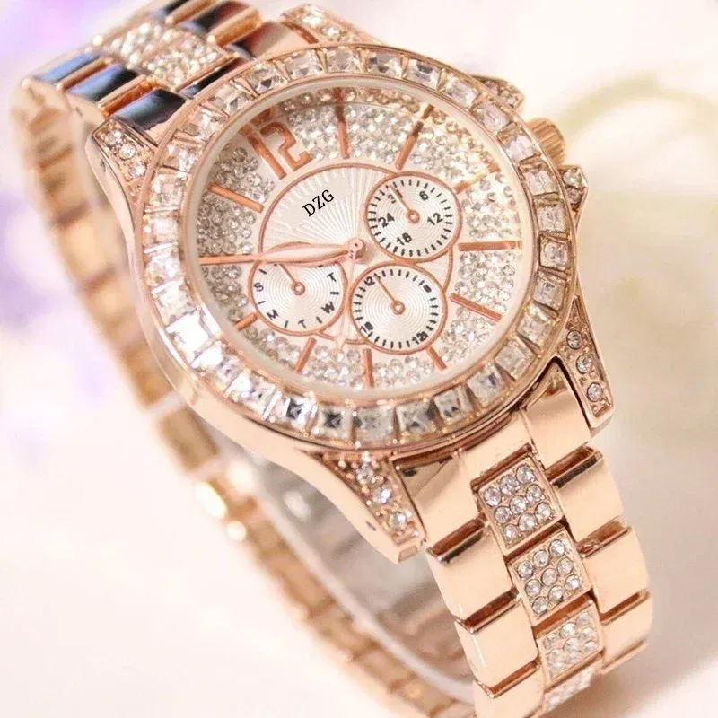 Color: Silver - Fashion Women Watch with Diamond Watch Ladies Top Luxury Brand Ladies Casual Women's Bracelet Crystal Watches Relogio Feminino