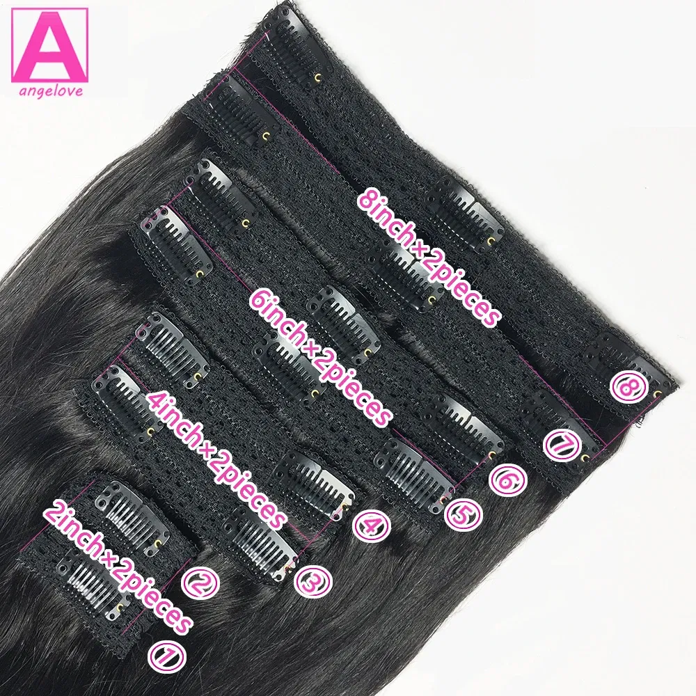 Color: PURPLE, Stretched Length: 10inches, Life Span: 6 Months With Proper Care, Weight Per Package: 120g/Set - Straight Clip In Hair Extension Human Hair 120g/Set Straight Clip In Extension Full Head Brazilian Clip Hair Extension for Women