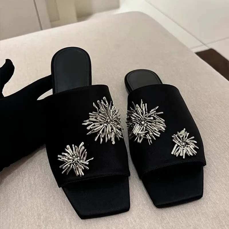 Color: black, Shoe Size: 37 - Women's Summer Shoes Natural Sude Sandals Ladies Genuine Leather Green Black Sandals Fashion Women's Shoes Outer Wear Slippers