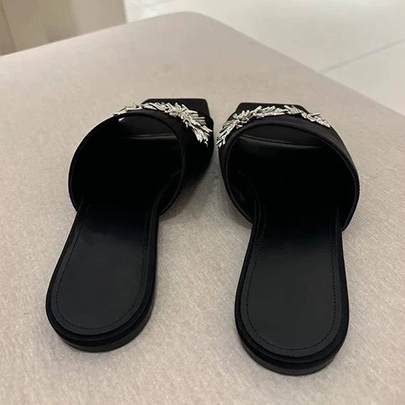 Color: black, Shoe Size: 37 - Women's Summer Shoes Natural Sude Sandals Ladies Genuine Leather Green Black Sandals Fashion Women's Shoes Outer Wear Slippers