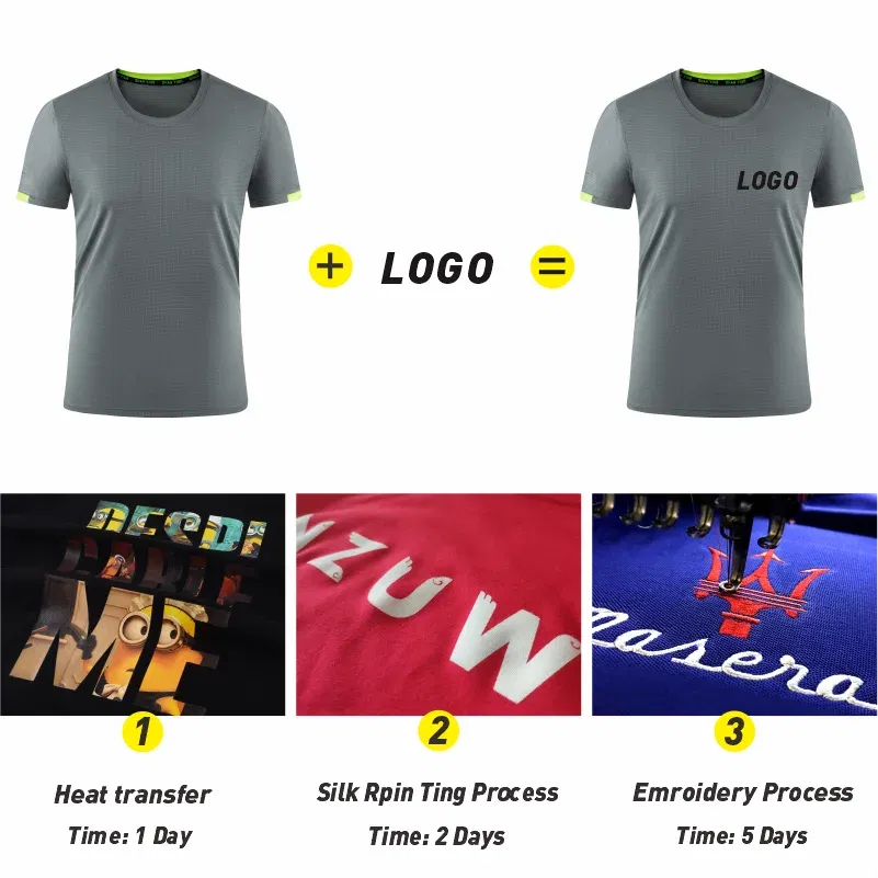 Color: black, Size: XXL, Ships From: CN - Men's t-shirt quick-drying sports top, custom logo running T-shirt, trainer fitness shirt