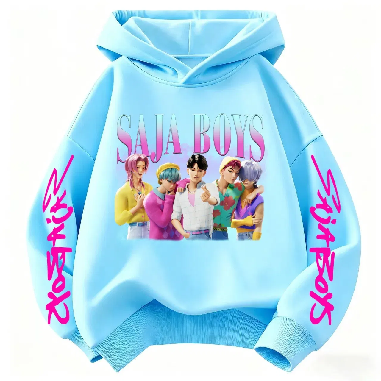 Color: SKY BLUE, Kid Size: 2T - k-pop sajaboys  Christmas Kpop Witch Hunt Group Autumn/Winter Cartoon Hoodie Set for Boys, Girls & Kids ?»?