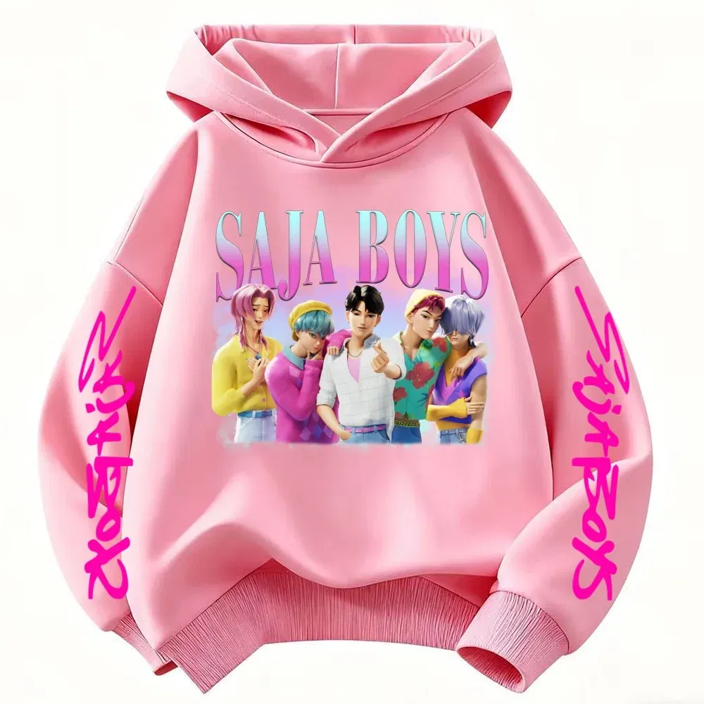 Color: SKY BLUE, Kid Size: 2T - k-pop sajaboys  Christmas Kpop Witch Hunt Group Autumn/Winter Cartoon Hoodie Set for Boys, Girls & Kids ?»?