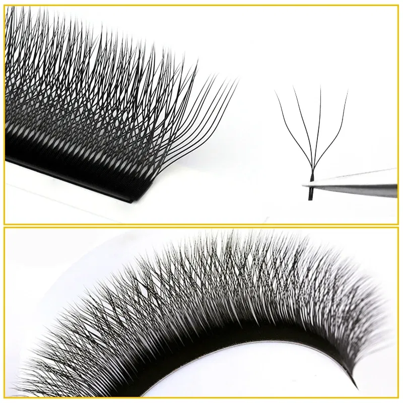 Curl: C, Thickness: 0.07mm, Length: 11mm, Ships From: CHINA - Gemerry Cilios W 4D W-shaped Eyelash Extension Automatic Flowering W Lashes LU/L/C/D Curl High Quality Individual Fake Eyelashes