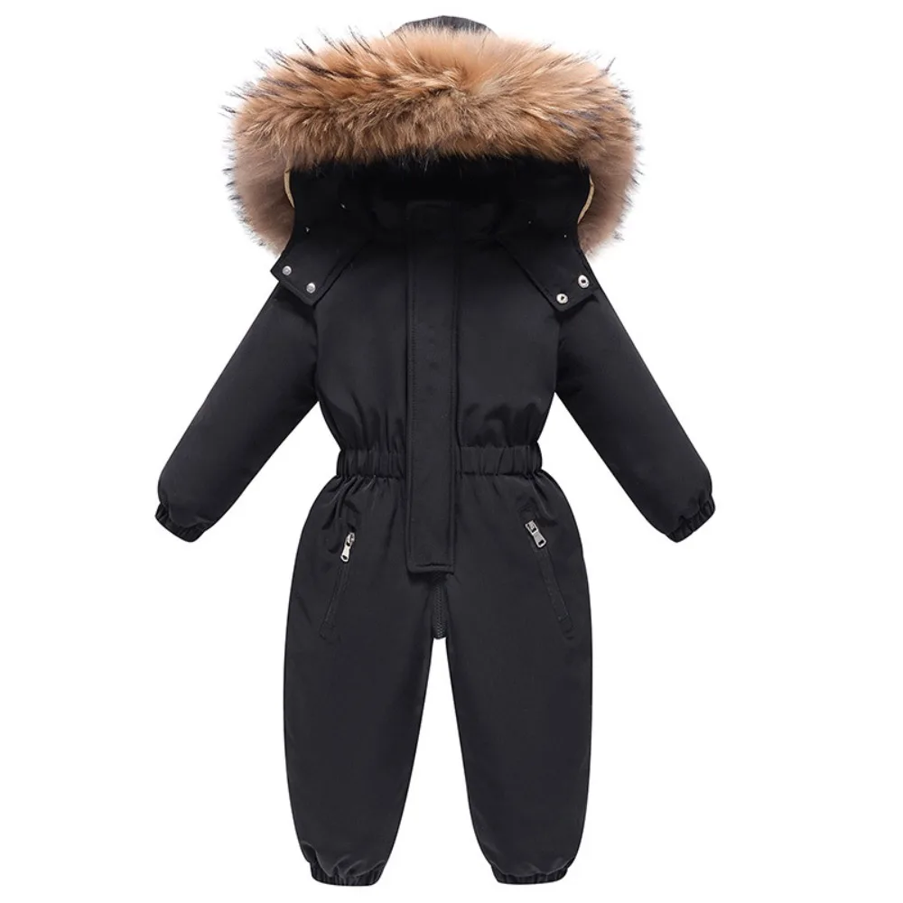 Color: Blue, Kid Size: 9M - 2024 New Cute Simple Children's One-piece Down Jacket 1-6 Years Old Outdoor Skiwear Jacket Crawling Suit Boys Girls Onesie