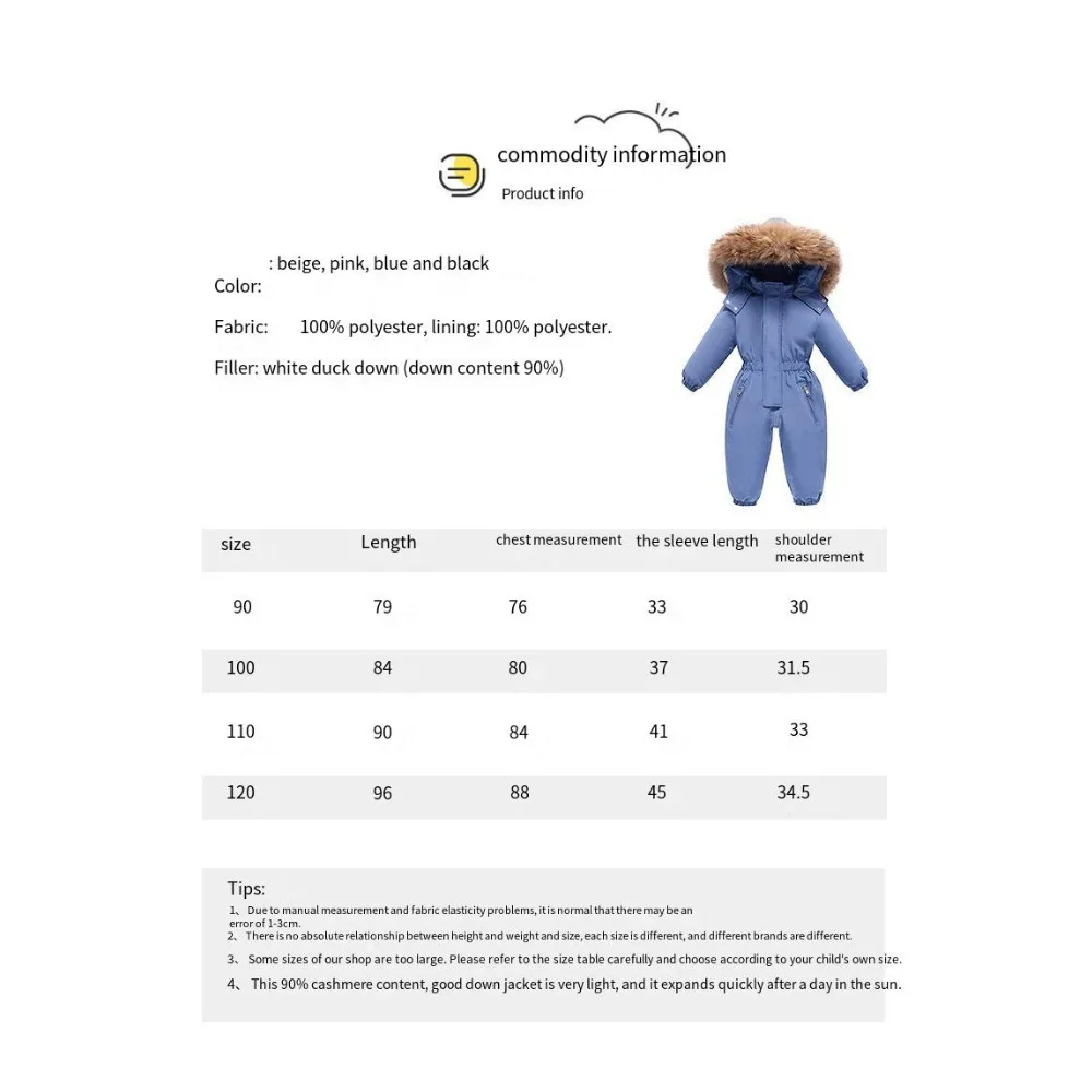 Color: Blue, Kid Size: 9M - 2024 New Cute Simple Children's One-piece Down Jacket 1-6 Years Old Outdoor Skiwear Jacket Crawling Suit Boys Girls Onesie