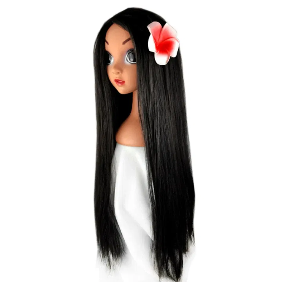 Color: WHITE - Girl Princess Cosplay Wig Children Mermaid Wig Princess Hair Accessories Carnival Party Wig Princess Dress Accessories Matching