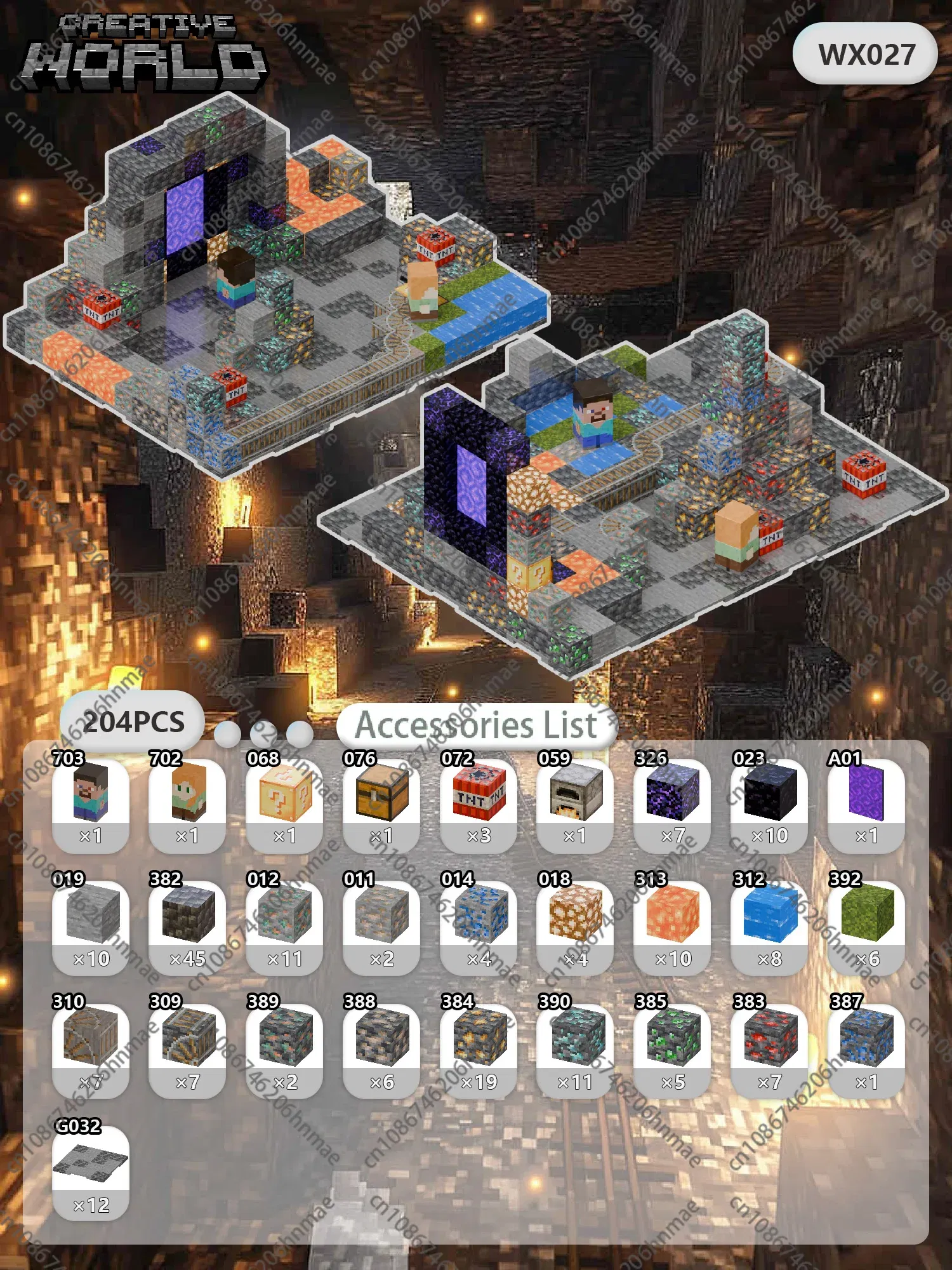 Color: Orange - Magnetic Building Blocks Mine World Magnet Cube Set for Boy Girl Kid Age 3+ DIY Pixel style Model Base plate STEM Toy Baseplate