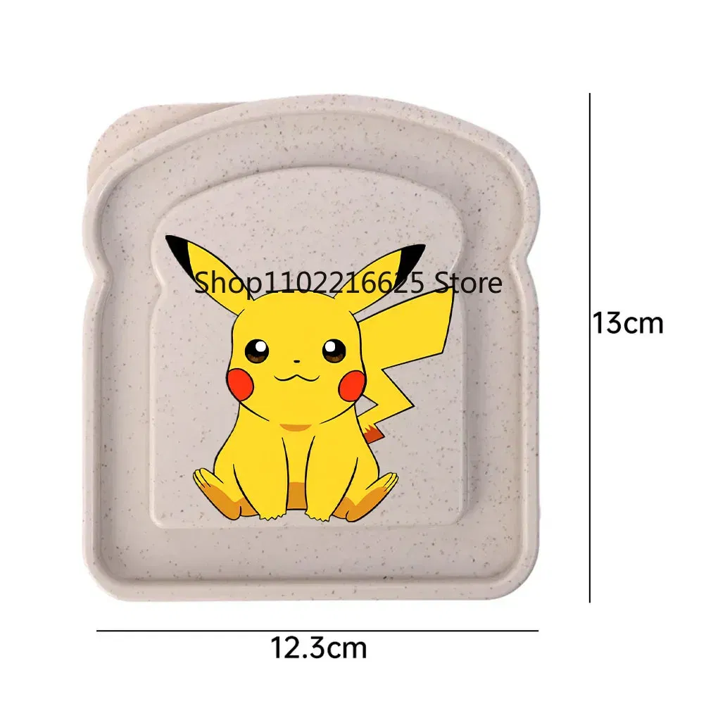 Color: Yellow - new pokemon Sandwich Containers Lunch Toast Storage Box With Lid Portable Food Storage Reusable Microwave Lunch Sandwich Box