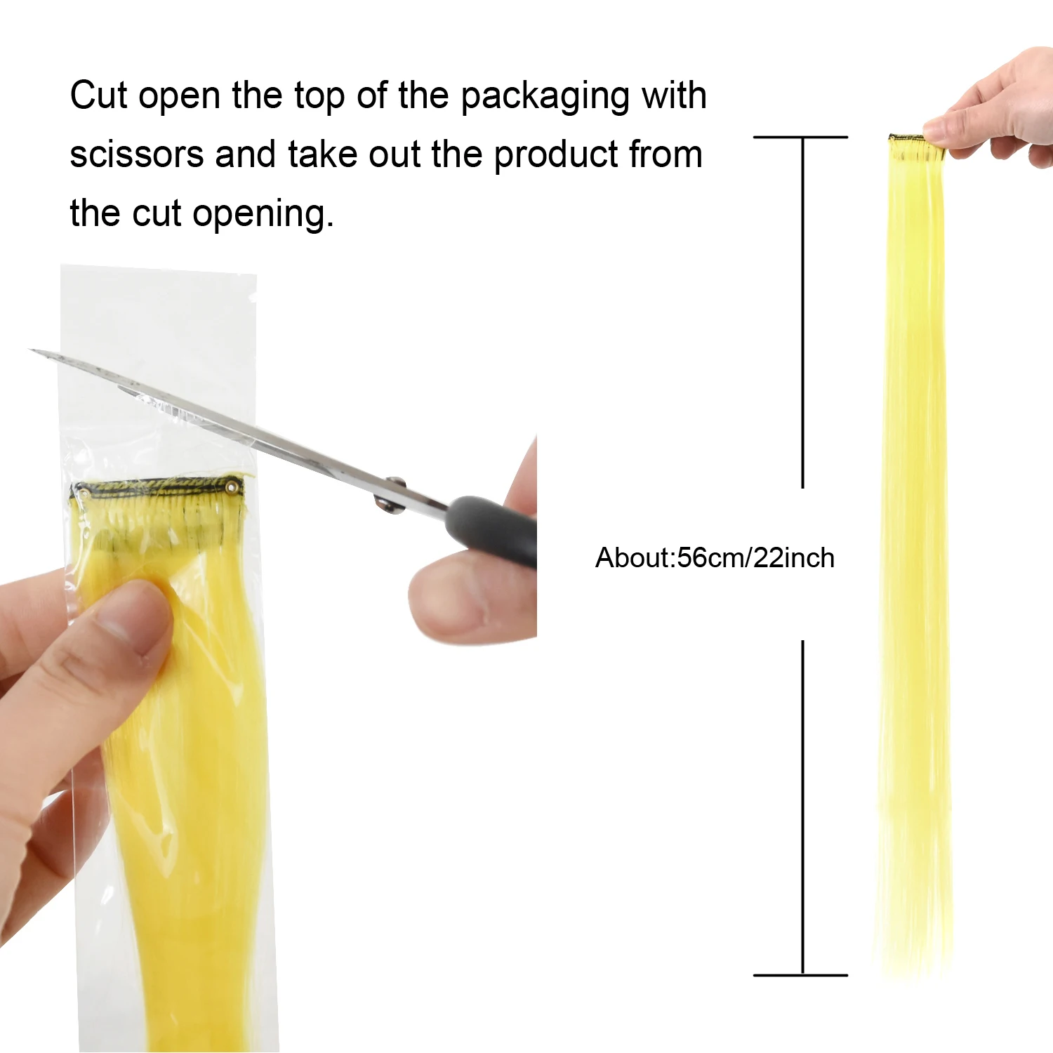 Color: NC/4HL, Stretched Length: 22inches - Synthetic Clip-in Hair Extensions 22" Long Colorful Straight Hair Pieces Synthetic Hairpieces for Daily Festival Party