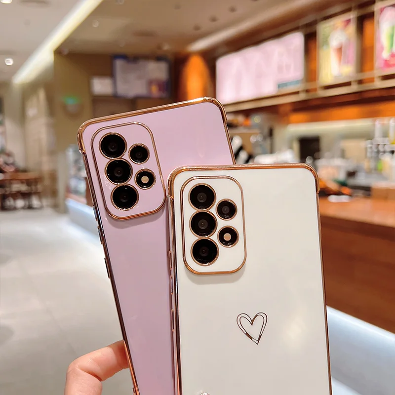 Color: MULTI, Compatible-Phone Models: For iPhone 14 Pro, Ships From: CHINA - Electroplating Love Heart Phone Case For Samsung Galaxy S25 S24 Ultra S23 S22 A13 A14 A52 A53 Protect Lens Shockproof Back Cover