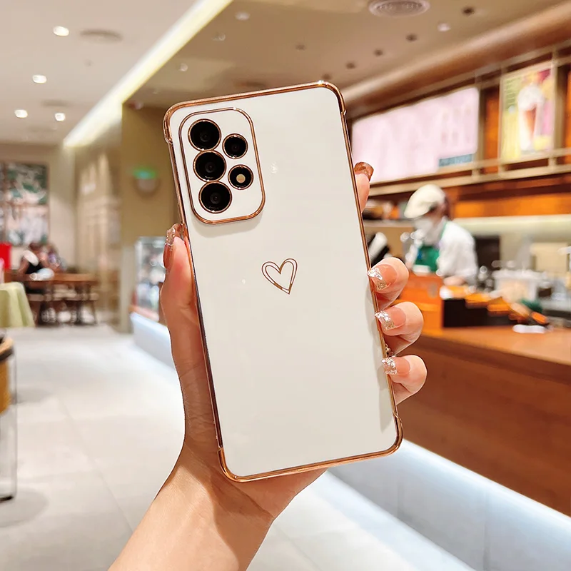 Color: MULTI, Compatible-Phone Models: For iPhone 14 Pro, Ships From: CHINA - Electroplating Love Heart Phone Case For Samsung Galaxy S25 S24 Ultra S23 S22 A13 A14 A52 A53 Protect Lens Shockproof Back Cover