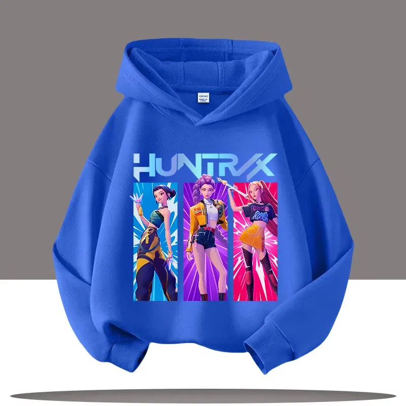 Color: Gold, Kid Size: 8 - Y2K KPop Demon Hunters Hoodies Teenage Girls Boys Rumi KPop Demon Hunters Hoody Autumn Casual Long Sleeve Children's Clothing