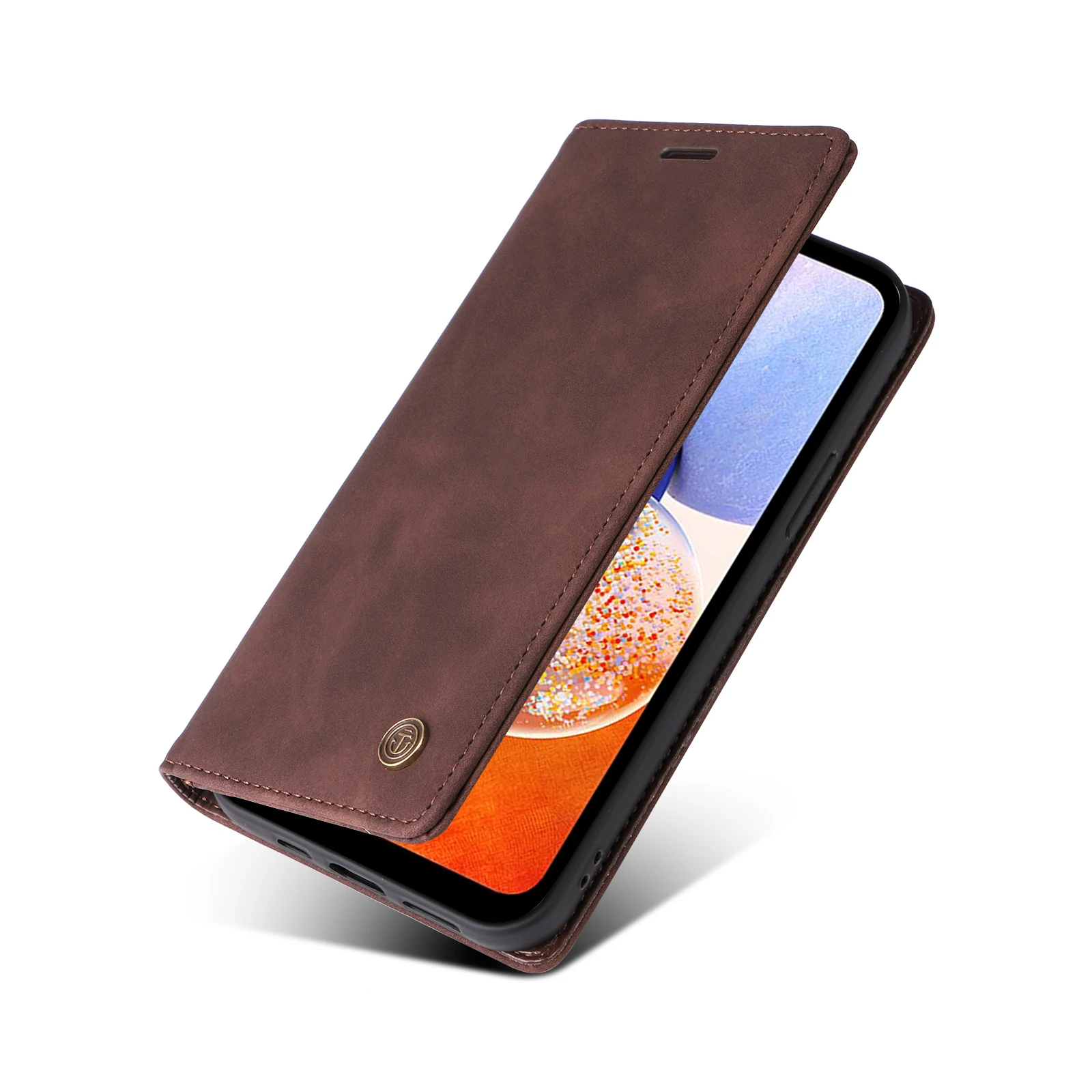 Color: Blue, Material: Wood - Leather Wallet Case For Samsung Galaxy A15 A05 A14 A24 A34 A54 A13 A23 A33 A53 A73 A52 A32 A22 A12 A72 A03S A04S Flip Book Cover