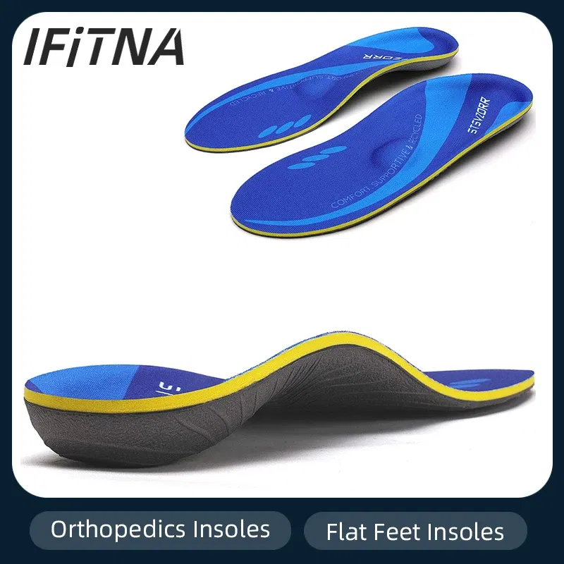 Color: GRAY, Shoe Size: 17.5 - IFITNA Arch Support Orthopedic Insoles Sneaker Plantar Fasciitis Orthotic Shoes Inserts Flat Feet Heel Pain Athletic Cushion Pad