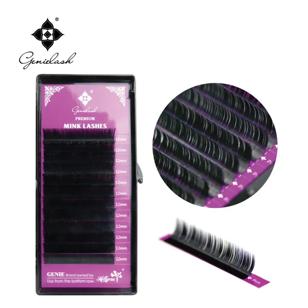 Curl: C, Thickness: 0.07mm, Length: 10mm - Genie 20pcs/lot All Sizes Mink individual lash Extensions hybrid set volume eyelash extensions mega volume individual eyelashes