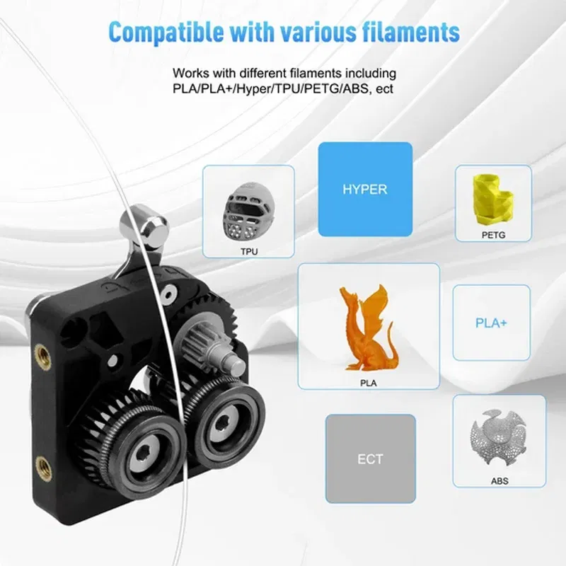 Color: Blue - 2pcs/lot CR K1C K1 Gear All Metal Filament Drive Gear for Creality K1 Max Extruder Nickel Plated DLC Coating High Hardness Wear