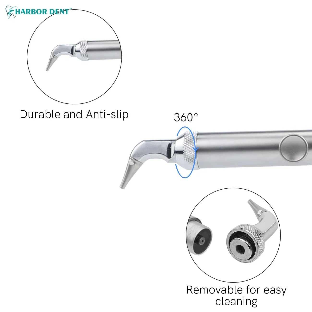 Color: GRAY - Dental Aluminum Oxide Micro Blaster Four-Hole Interface Microetcher Sandblasting Alumina System Dental Instrument