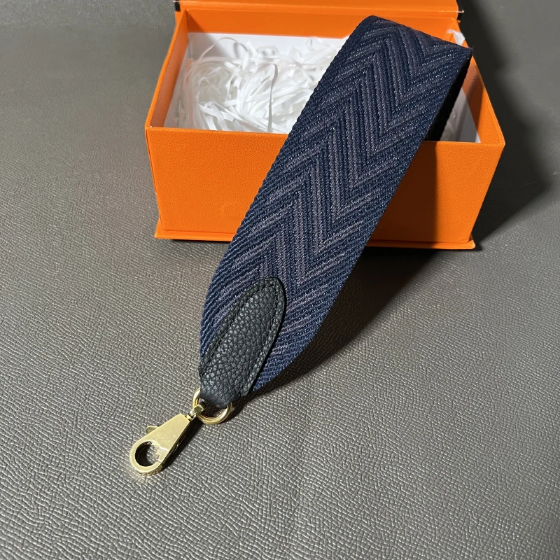 Color: Pink, Size: L - Hand-Sewn Leather Woven Canvas Shoulder Strap 5cm Wide Wax Line Herbag Evelyn Replacement Bag Accessory