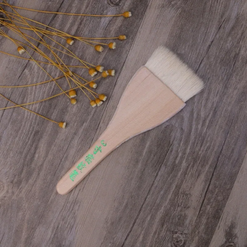 Color: Light Grey - Goat Hair Paint Brush Ceramic Pottery Painting with Handle Drawing Brush for Teacher Students Painting Course Teaching