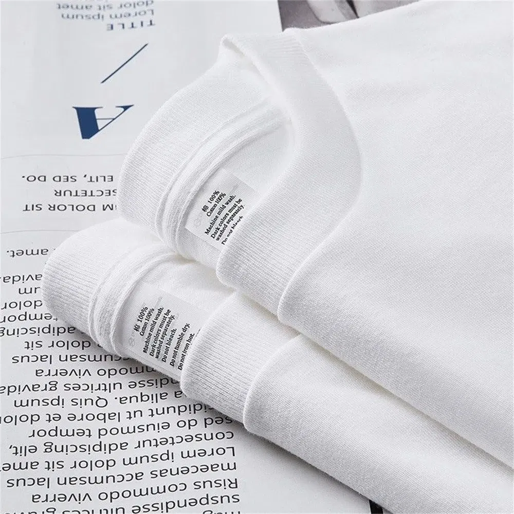 Color: WHITE, Size: L, Sale by Pack: Pack of 2 - 2PCS 100% Cotton Solid T Shirts Men's and Women's Short Sleeve White Tees Casual Breathable Loose Round Neck T-shirt Couple Tops